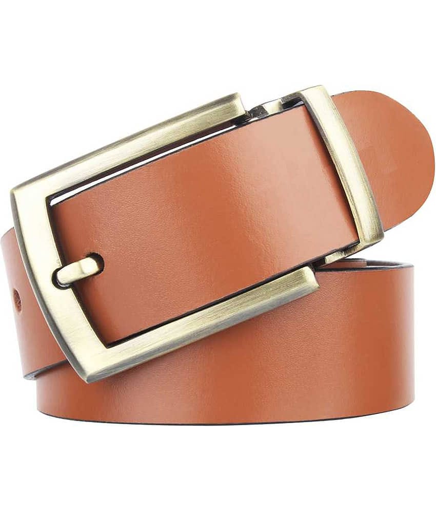 SUNSHOPPING Tan Leather Party Belt