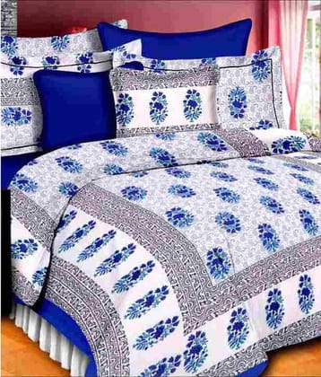 Uniqchoice Cotton Double Bedsheet ( Multicolor )