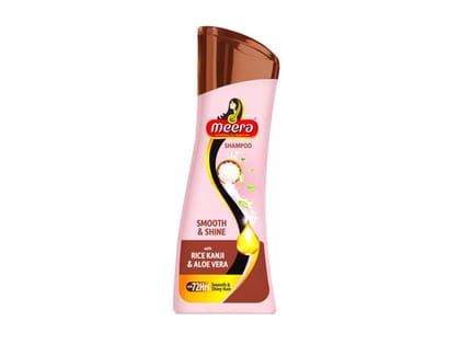 Meera Smooth & Shiny Shampoo with Rice Kanji & Aloe Vera, 180 ml| - Up to 72H Smoothness & Shine For Men & Women