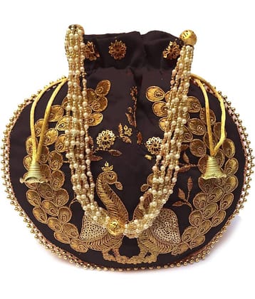 Apratim Black Silk Handbags Accessories