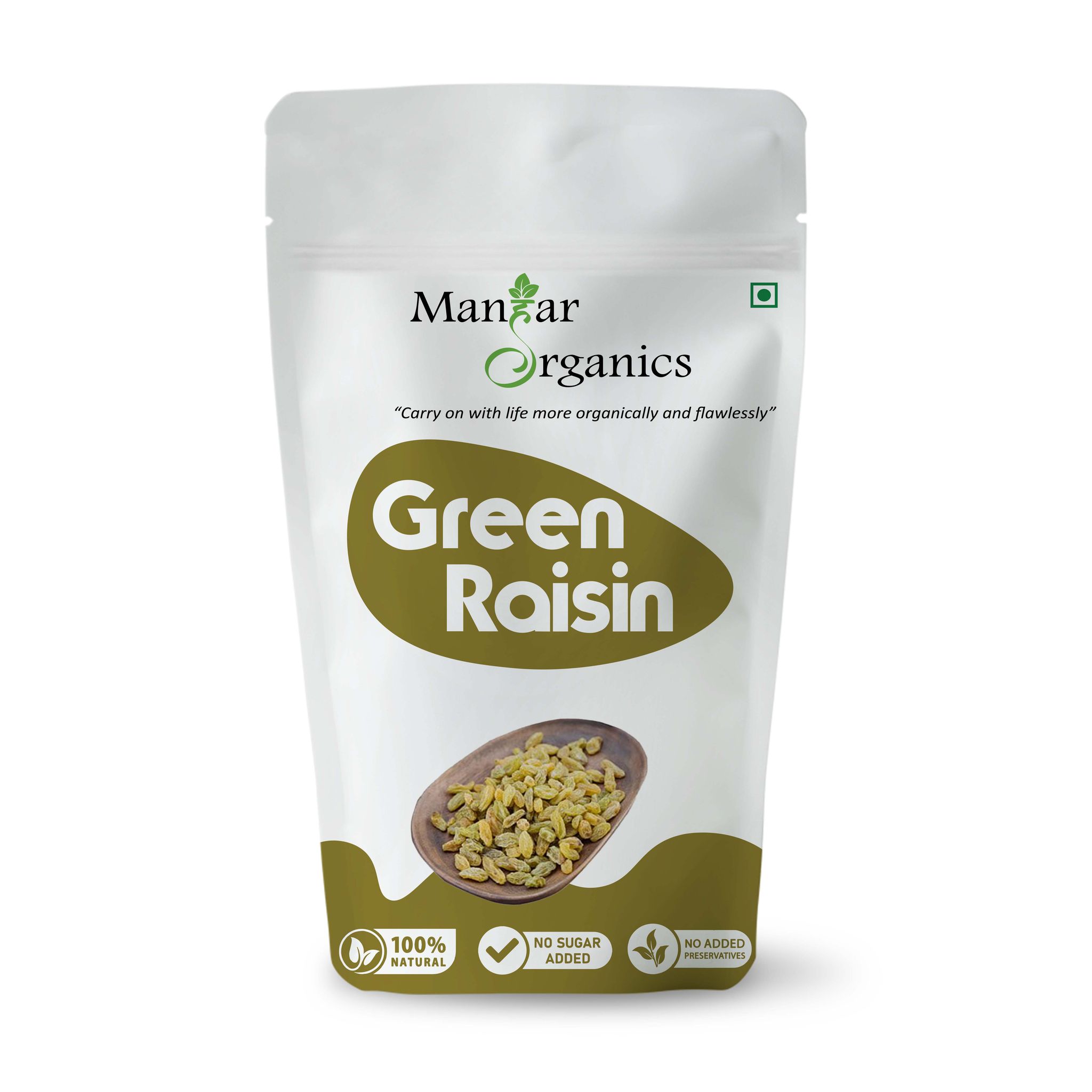 ManHar Organics Green Raisins (Kishmish) 400g | Naturally Sweet & Juicy | Rich in Iron, Antioxidants & Fiber | Healthy Snack & Cooking Ingredient