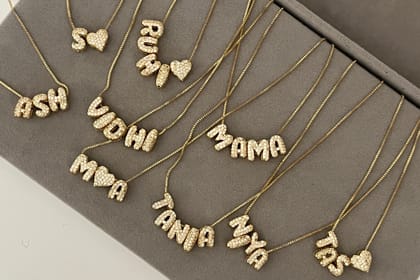 Mini Bubble Initial Name Necklace (Due to high demand, this product will ship in 7 days)