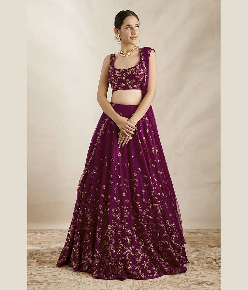 A TO Z CART Women Silk Flared Semi Stitched Lehenga Choli ( Blue )