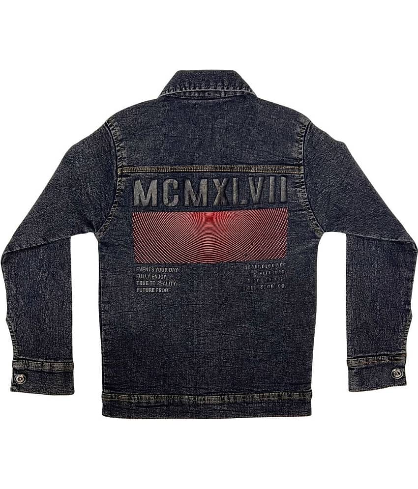 Cremlin Clothing Boys Denim Denim Jacket ( Black , Pack of 1 )