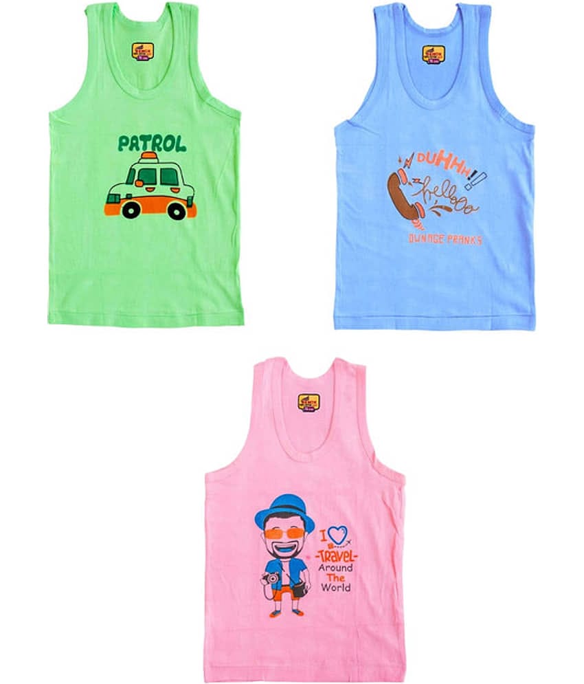 Renox Pack of 3 Boys Cotton Vest ( Multicolor )