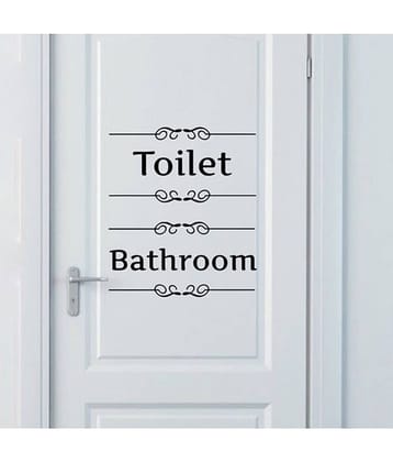 Decor Villa Toilet and Bathroom Sign Vinyl Wall Stickers