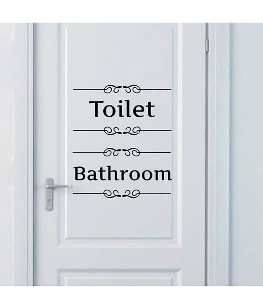 Decor Villa Toilet and Bathroom Sign Vinyl Wall Stickers