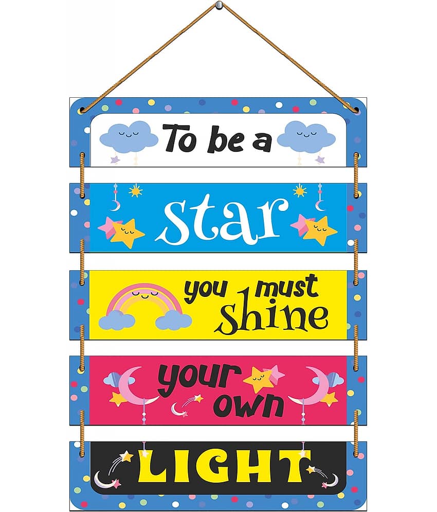 Indianara Wood Motivational Plaques Wall Sculpture Multi - Pack of 5