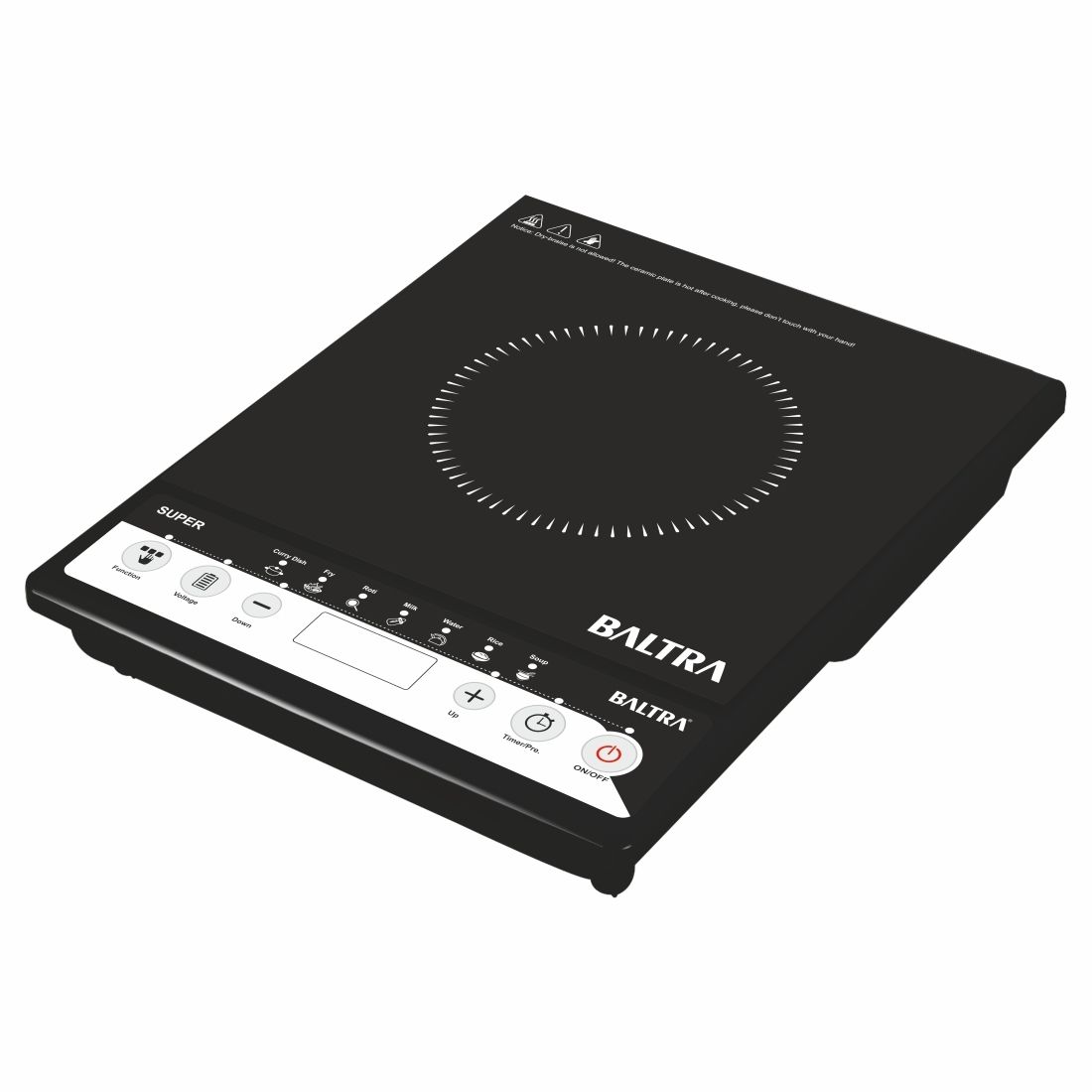 BALTRA Super Induction Cooktop 1400 W 7 Versatile Cooking Modes Cool Touch Surface, Overheat Protection, Energy Saver 1 Year Warranty - Black
