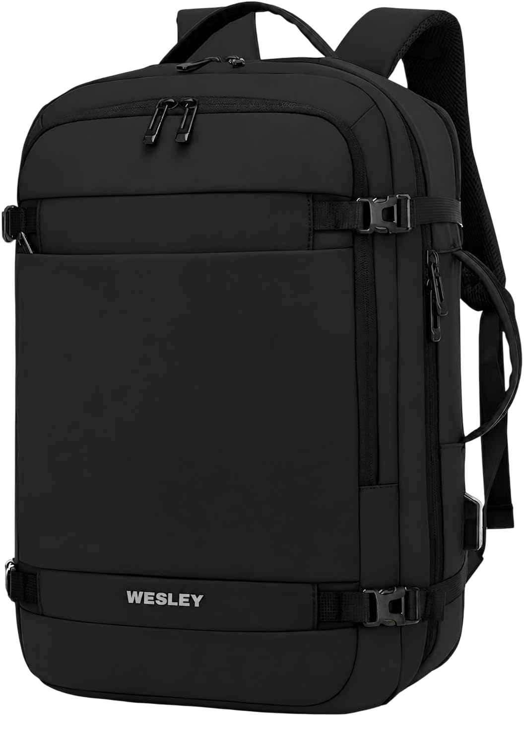 Luxur 45 Ltrs Overnighter Expandable Travel Laptop Backpack, Flight Cabin Approved Carry On with 16 inch Laptop Compartment, Anti Theft feature business/Travel/Weekender/college Charcoal Black