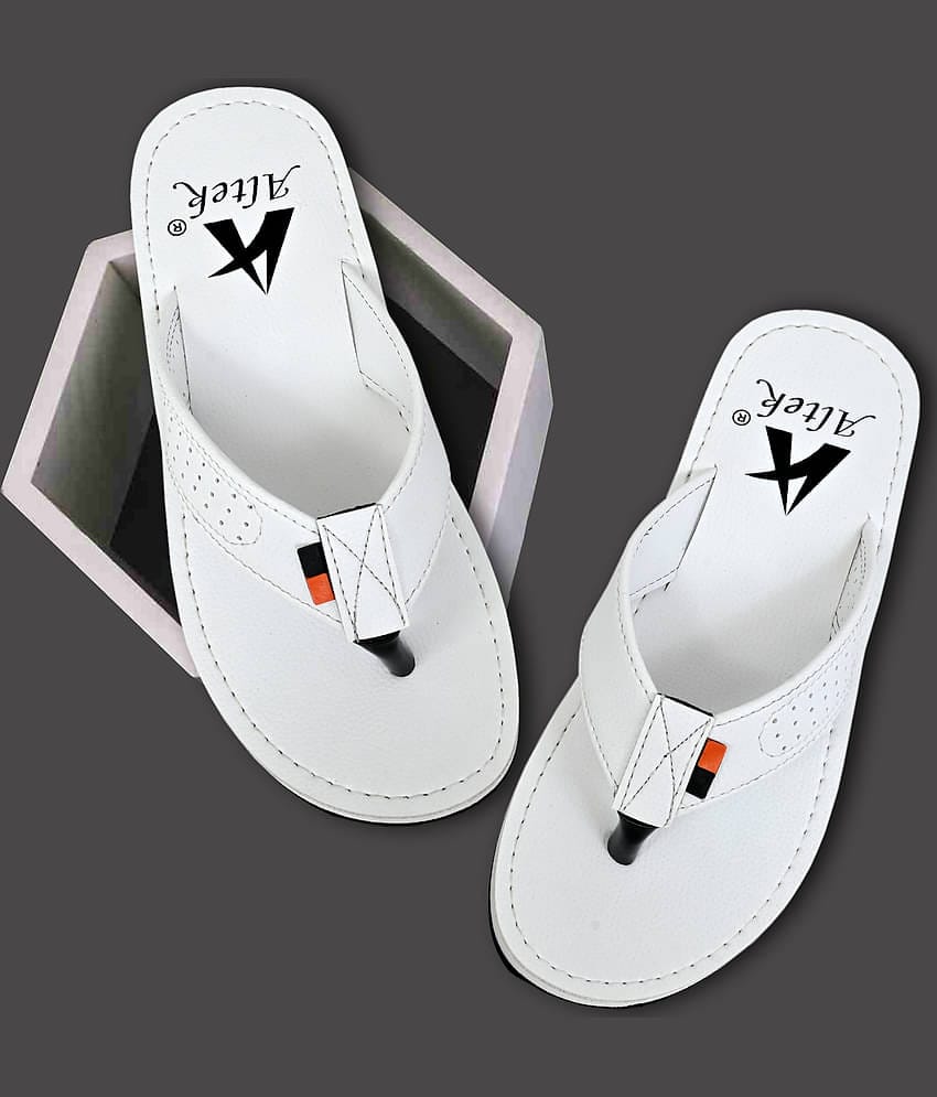 Altek White Men's Thong Flip Flop