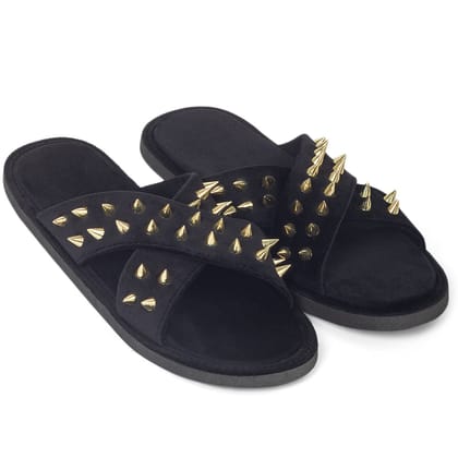 New Roman Golden Spike'd Velvet Domani Slippers Women (Limited Edition)-EU 38