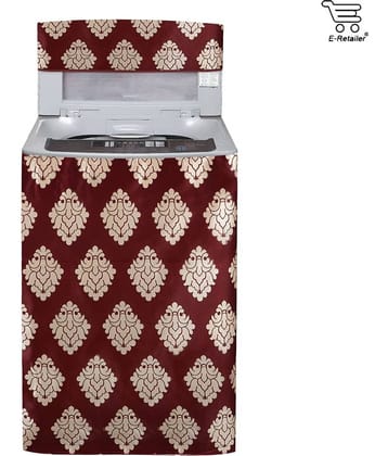 E-Retailer Single Poly-Cotton Maroon Washing Machine Cover for Universal Top Load