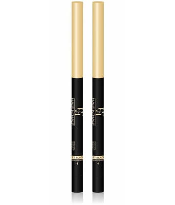 Half N Half One Stroke Defining Auto Eyeliner Kohl Kajal, Smudge & Waterproof, 18hour Long Lasting, Black, Pack of 2 (0.8g)