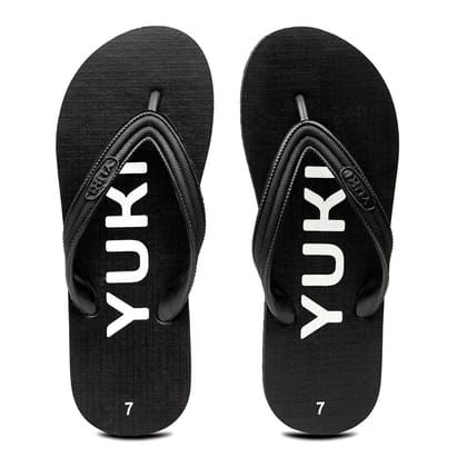YUKI Unisex Slippers | Comfortable & Ultra-Light, Waterproof Non-Slip Thong - Yuki_H01 (Color - Black) by Pee Aar Industries