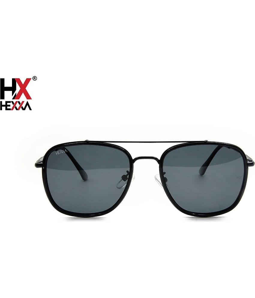 Hexxa Black Rectangular Sunglasses ( Pack of 1 )