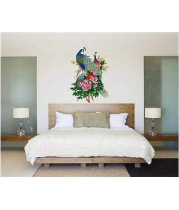 Decor Villa Beautiful Peacock Nature Sticker ( 40 x 58 cms )