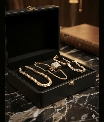 Fadiso Fashion Gold Plated Chains Combo ( Set of 4 )