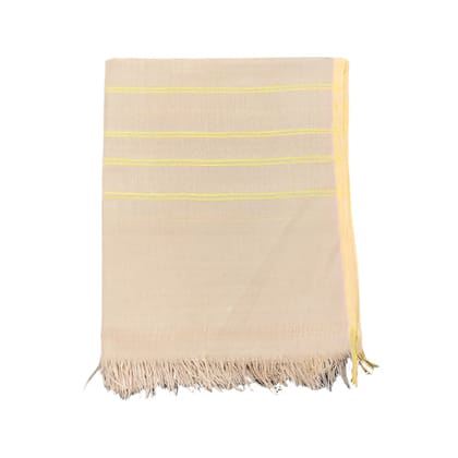 Polyester Innaphi (Cream) – Traditional Handwoven Manipuri Shawl