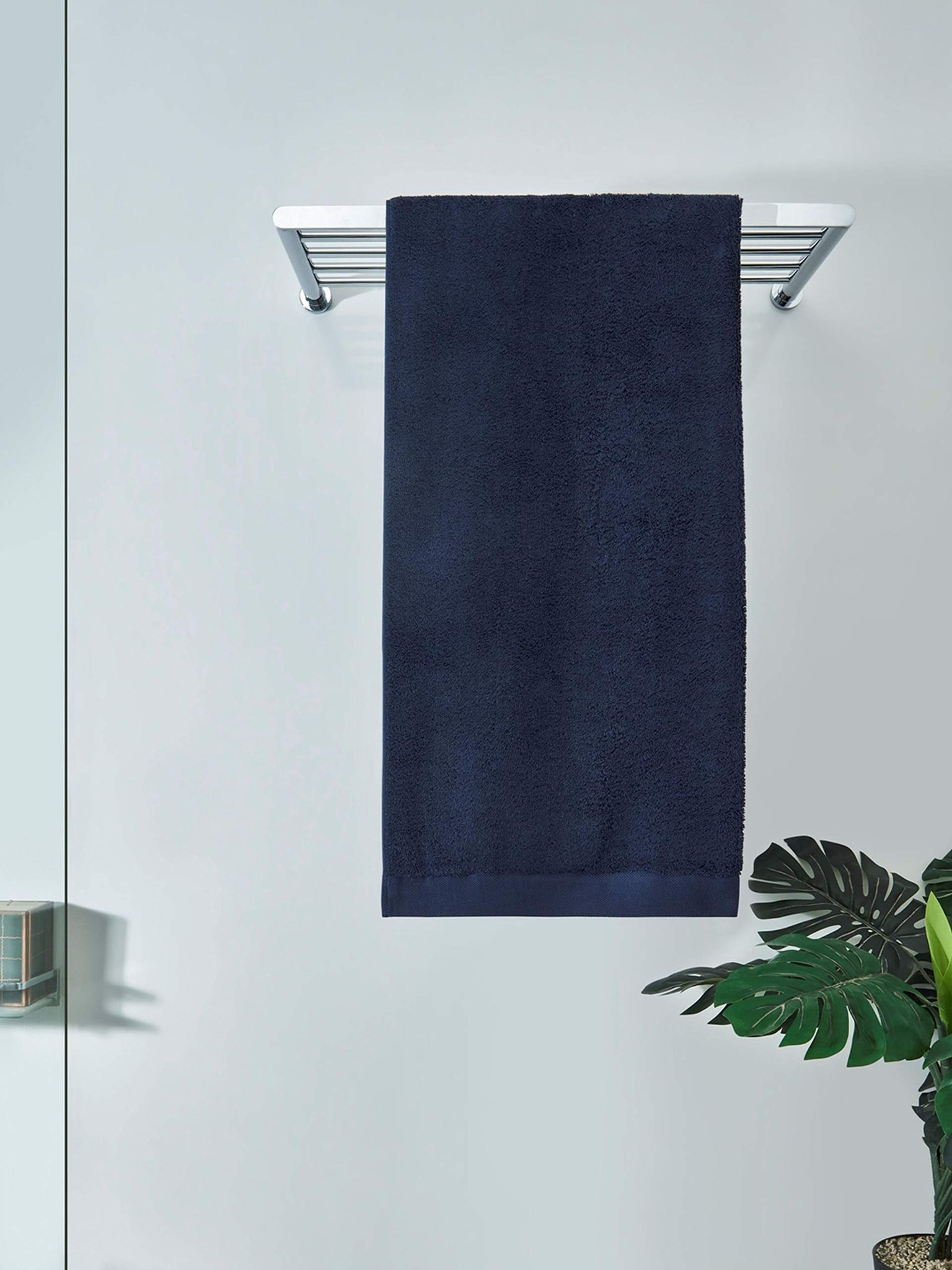 DDECOR - Solitaire Collection 100% Cotton Bomboo    Bath Towel |75 CM X 150 CM| - Blue