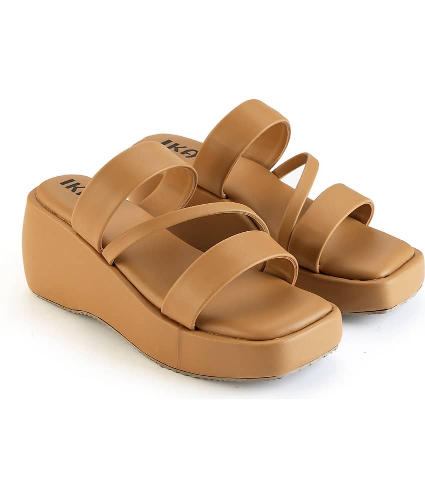 IKAGI Beige Women's Slip On Heels