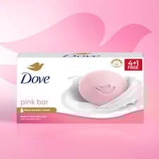 Dove Pink Beauty Bar with 1/4 Moisturizing CreamGentle & Hydrating Cleansing Bar