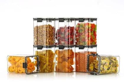 Kitchen Containers Set, Air Tight Container For Kitchen Storage Set, Kitchen Accessories Items, kitchen Organizer Items And Storage (Set Of 6) (400 ML)