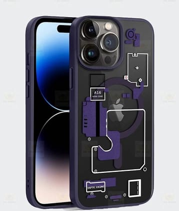 BIG WINGS Purple Printed Back Cover Polycarbonate Compatible For Apple iPhone 13 Pro Max ( Pack of 1 )