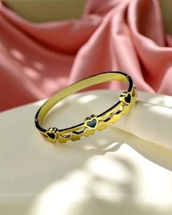 Trendy Heart Gold Bracelet for Women | Anti-Tarnish Adjustable Cuff | Print Magical Gifts  by Print Magical Gifts