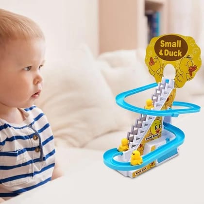 TOYTASTIC Duck Track Toys for Kids - Small Ducks Stair Climbing Toys for Kids, Escalator Toy with Lights and Music - 3 Duck Included (Duck Track)