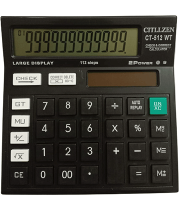 2340 F- 1PC  BLACK  CT-512WT  CALCULATOR 120 Steps Check & Correct 12 Digit Premium Desktop Calculator( PACK OF 1)