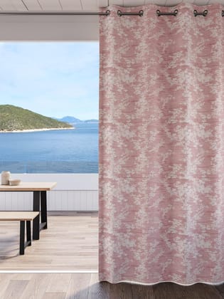 DDECOR - 100% PolyesterLeaves PatternDoor 7 Ft|135 CM X 225 CM| - Pink