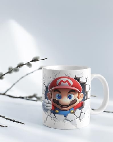 The Magical Gifts Super Mario Printed Mug 325ml for Kids Gamers Cartoon Lovers ? Fun Gift for Boys Girls Birthday Brother Sister Friend Coffee Tea Cup Home Use