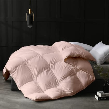 Razzai 500 GSM Winter Comforter Premium Collection Quilted Comforter|Peach |Microfibre, lightweight-Single / Peach