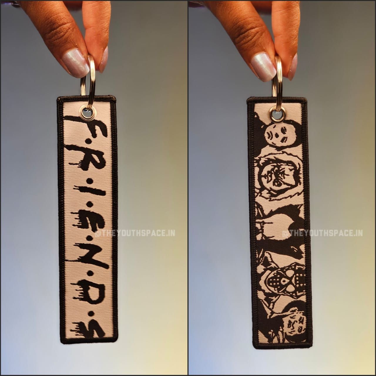 Friends Flip Side Embroidered Keychain (15 cm)
