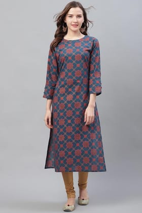 Women Cotton Printed Simple Daily Wear Kurti VCK1552
