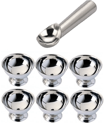 Dynore icecream cup-scoop Stainless Steel Dinner Set of 7 Pieces