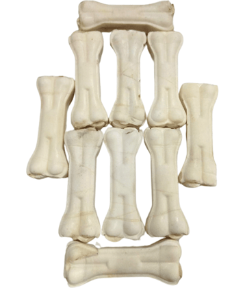 Black nose Chewable Rawhide  4 Inch Dog Chew Bone Pack of 10