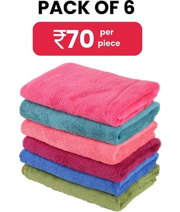 Satisfyn Microfibre Solid Hand Towel 401-450 ( Pack of 6 ) - Assorted