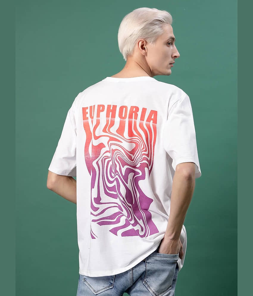 Rigo Pack of 1 Cotton Oversized Fit Men's T-Shirt ( White )