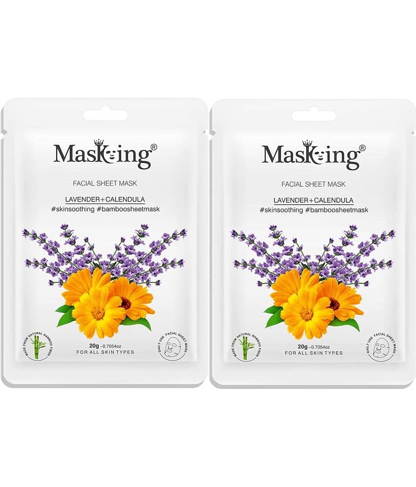 Masking Lavender & Calendula Bamboo Face Sheet Mask 80 ml Pack of 4