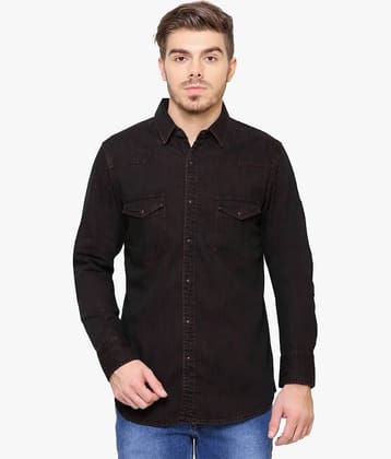 Kuons Avenue - Brown Denim Slim Fit Men's Casual Shirt ( Pack of 1 )