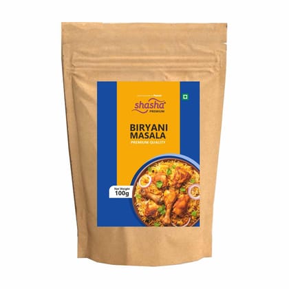 Shasha Biryani Masala Powder | 100g Spice Mix for Authentic & Flavorful Biryani | Handcrafted Indian Masala for Veg & Non-Veg Dishes | No Added Sugar | No Preservatives