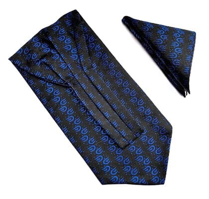 VOICI France Men's Self-Design Cravat Ascot NeckTie for Men Free Size Microfiber Fabric-Blue, & Black VOICI France Men's Self-Design Cravat Ascot NeckTie for Men Free Size Microfiber Fabric-Blue, & Black