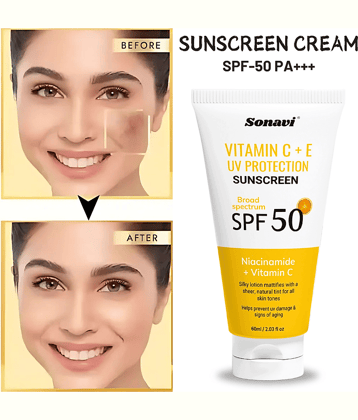 Sonavi SPF 50 Vitamin C + E UV Protection Sunscreen Cream, 60ml