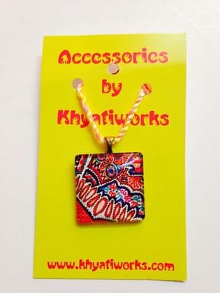 Footy Domed Square Glass Pendant