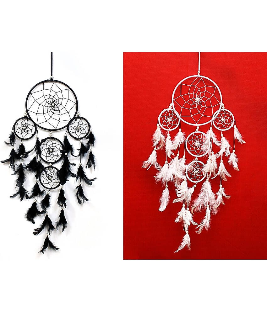 Zimka - Multicolor Feather Dream Catcher - Pack of 2 ( 75 X 15 cms )