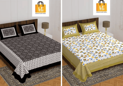 2201-Hometrade India- Standard Double Size (90*100 in )-Combo Double Bedsheet