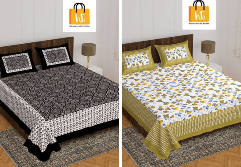 2201-Hometrade India- Standard Double Size (90*100 in )-Combo Double Bedsheet