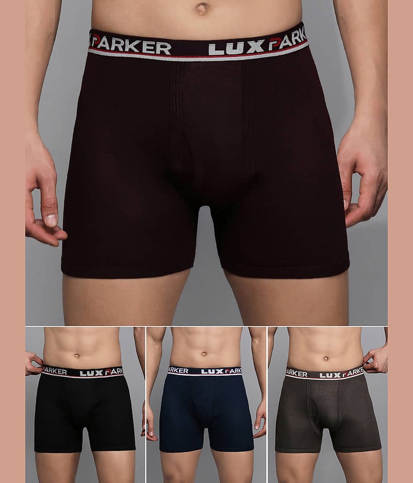 LUX PARKER Pack of 4 Cotton Blend Trunks For Men's ( Multicolor5 )